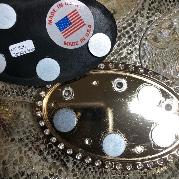 Debbie Brooks NY Gold Silk Screened Handbag Clutch Interchangeable - Picture 16 of 16